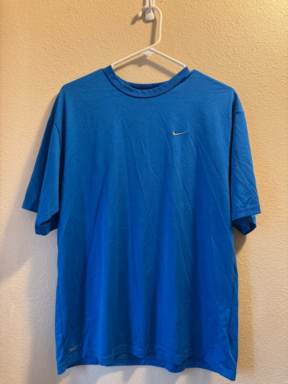 Nike Blue Short-Sleeve Performance Tee with Swoosh